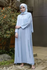 Sapphire Abaya with Matching Hijab by Alsanaya